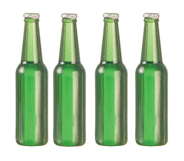OakridgeStores.com | AZTEC - Beer Bottles Set of 4 Green - Dollhouse Miniature (G7395)