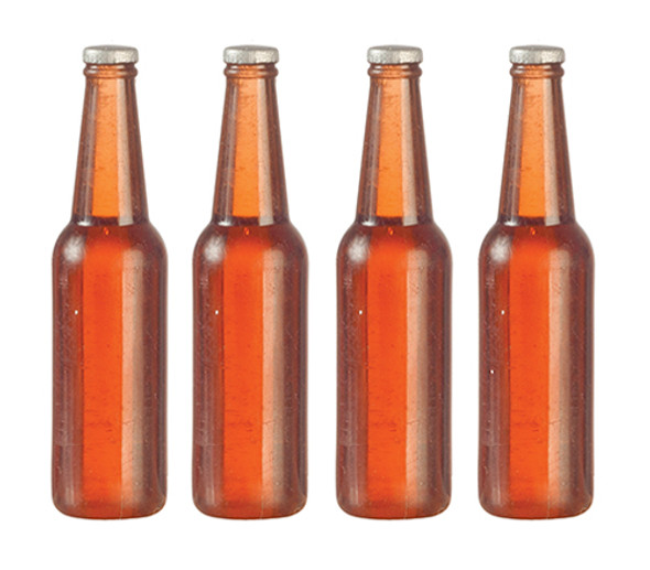 OakridgeStores.com | AZTEC - Beer Bottles Set of 4 Brown - Dollhouse Miniature (G7396)