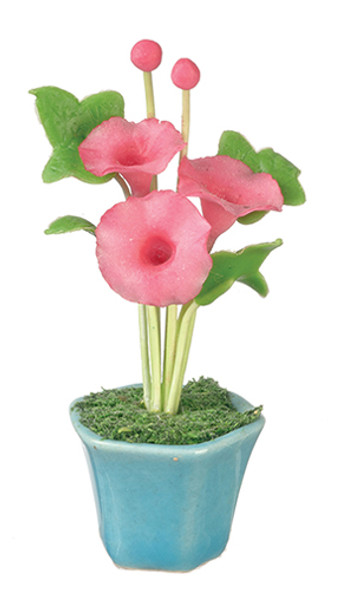 OakridgeStores.com | AZTEC - Morning Glories In Pot Pink - Dollhouse Miniature (G7406)