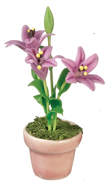 OakridgeStores.com | AZTEC - Lilies In Pot Lavender - Dollhouse Miniature (G7408)