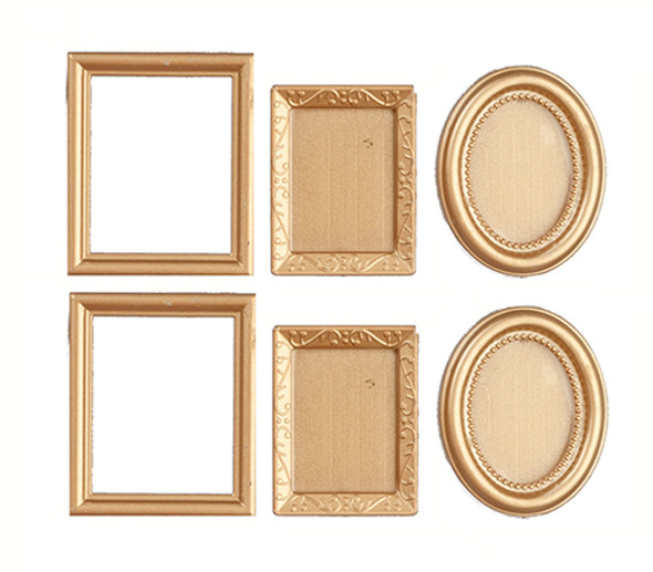 OakridgeStores.com | AZTEC - Assorted Gold Frames - 6 pieces - Dollhouse Miniature (G7513)