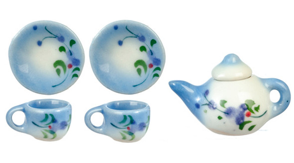OakridgeStores.com | AZTEC - Blue Tea Set of 6 - Dollhouse Miniature (G7565)