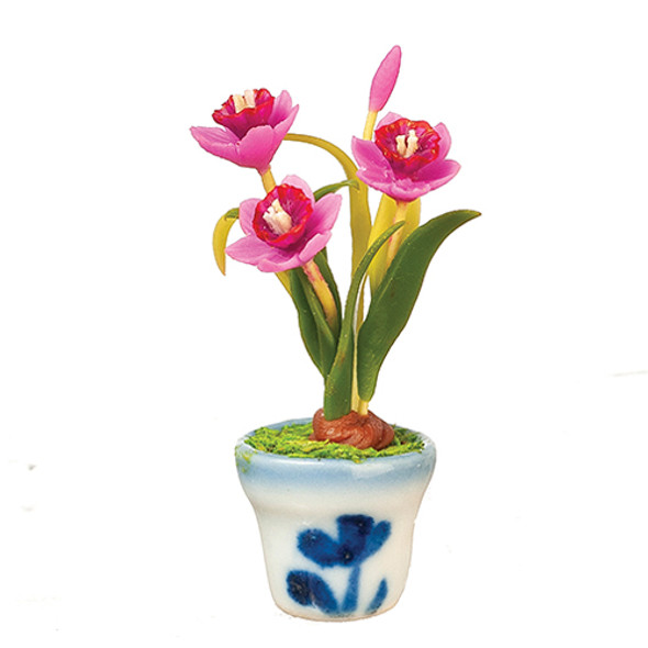 OakridgeStores.com | AZTEC - Mauve Daffodils In a Pot - Dollhouse Miniature (G7571)