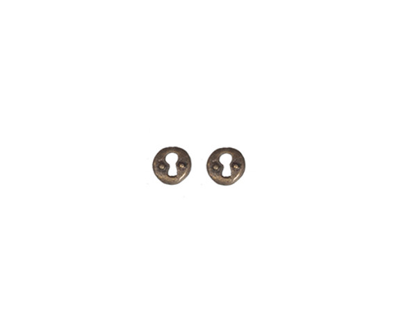 OakridgeStores.com | AZTEC - Drawer Keyhole Plate Round 2 pcs - Dollhouse Miniature (S1501S)