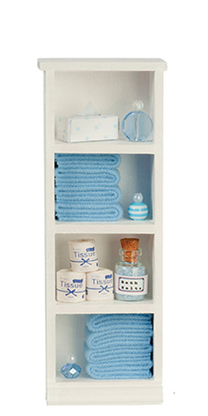 OakridgeStores.com | AZTEC - Narrow Bath Cabinet Blue - Dollhouse Miniature (SH0052)