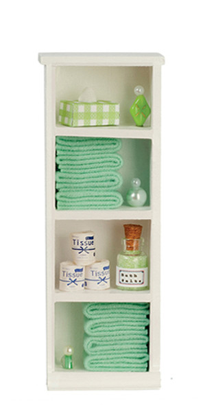 OakridgeStores.com | AZTEC - Narrow Bath Cabinet Green - Dollhouse Miniature (SH0054)