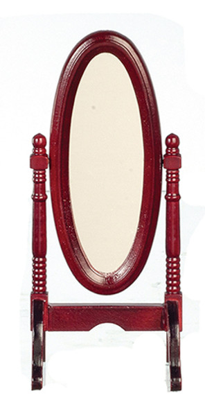 OakridgeStores.com | AZTEC - Cheval Mirror, Mahogany - Dollhouse Miniature (T3173)