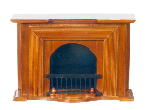 OakridgeStores.com | AZTEC - Fireplace - Walnut - Dollhouse Miniature (T6001)