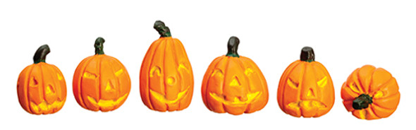 OakridgeStores.com | AZTEC - Halloween Pumpkins, 6pc - Dollhouse Miniature (T8676)