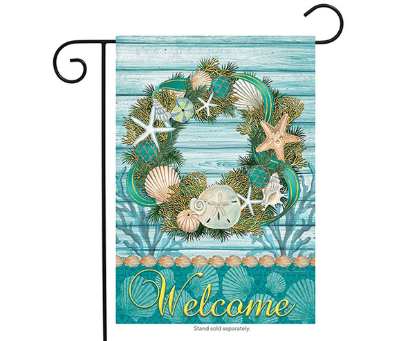 OakridgeStores.com | Briarwood Lane - Coastal Wreath Garden Flag (BLG00383) 814212028475