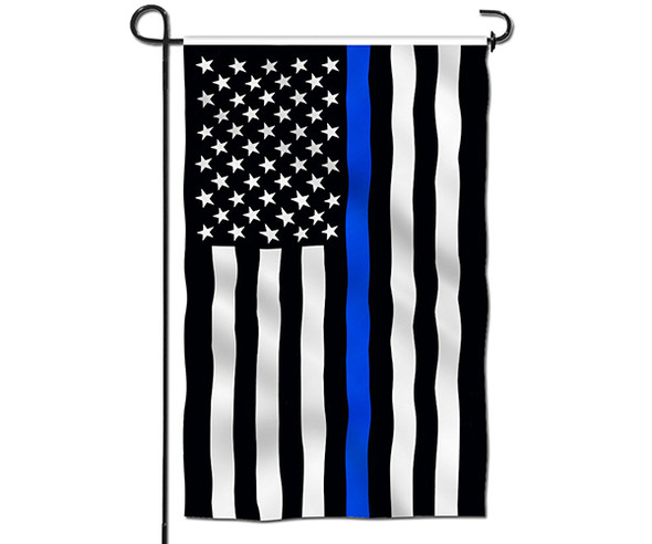 OakridgeStores.com | Briarwood Lane - Thin Blue Line Embroidered Garden Flag (BLG00670) 818138026843