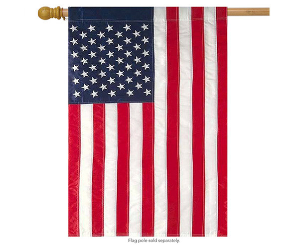 OakridgeStores.com | Briarwood Lane - Embroidered American Flag House Flag (BLH00018) 859535005352