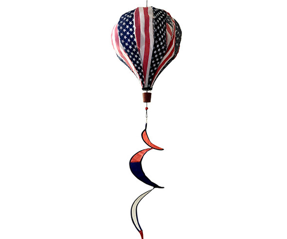 OakridgeStores.com | Briarwood Lane - Deluxe Red, White, & Blue Hot Air Balloon Spinner (BLW00027) 818138024085