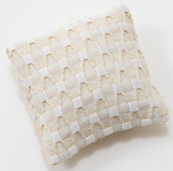 OakridgeStores.com | Barbara Obrien - Ecru Basket Weave Pillow - Dollhouse Miniature (80001)