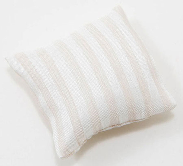 OakridgeStores.com | Barbara Obrien - Ecru Stripe Pillow - Dollhouse Miniature (80002)