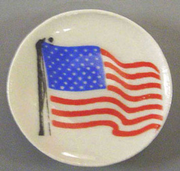 OakridgeStores.com | By Barb - Waving Flag Plate - Dollhouse Miniature (CDDFLAG1)