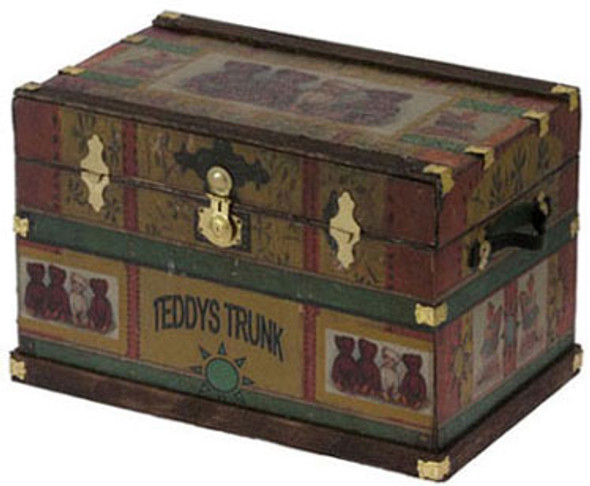 OakridgeStores.com | CATS PAW - CATS PAW Lithograph Wooden Trunk Kit, Teddy Bear - Dollhouse Miniature (CPT116)