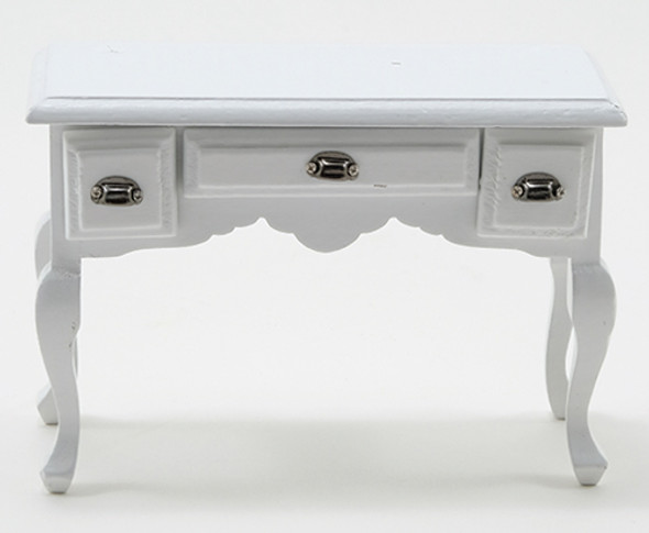 OakridgeStores.com | CLASSICS DOLLHOUSE - Desk, White With Pewter Hardware - Dollhouse Miniature (10233)