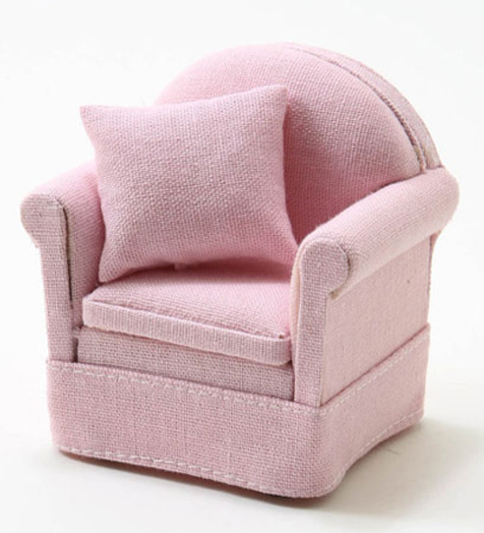 OakridgeStores.com | CLASSICS DOLLHOUSE - Chair With Pillow, Pink - Dollhouse Miniature (10905)