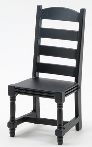 OakridgeStores.com | CLASSICS DOLLHOUSE - Ladder Back Side Chair, Black - Dollhouse Miniature (10999)