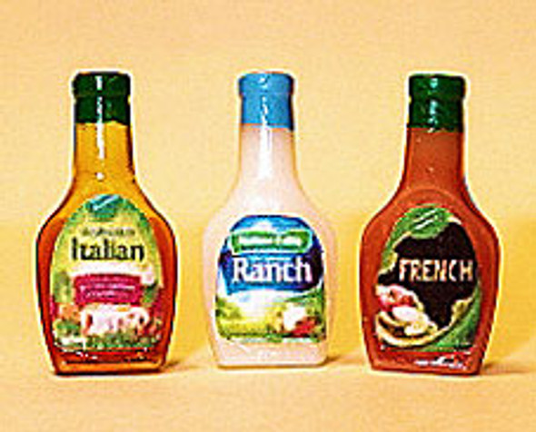 OakridgeStores.com | Hudson River Miniatures - Salad Dressing Set-Italian, French, Russian - Dollhouse Miniature (54276)