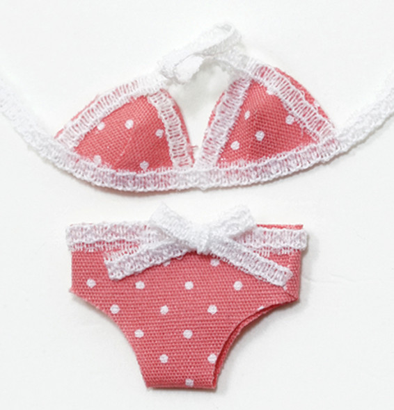 OakridgeStores.com | INTERNATIONAL MINIATURES - Bikini, Pink with White Polka Dots - Dollhouse Miniature (65493)