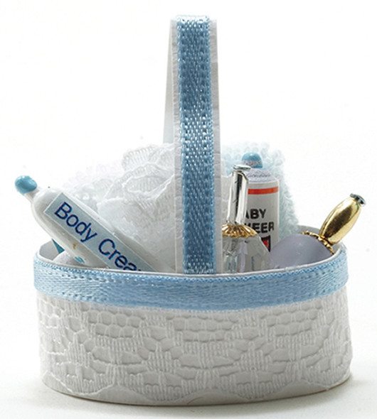 OakridgeStores.com | INTERNATIONAL MINIATURES - Bath Accessory Basket, Blue - Dollhouse Miniature (65672)