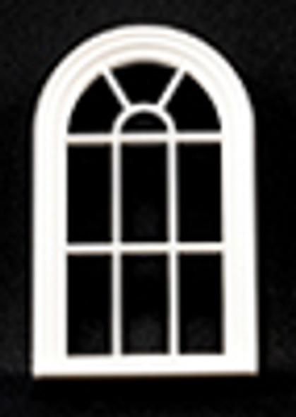 OakridgeStores.com | Jackson Miniatures - 1/2 scale Victorian Round Top Window, 10 Pane - Dollhouse Miniature (L13)