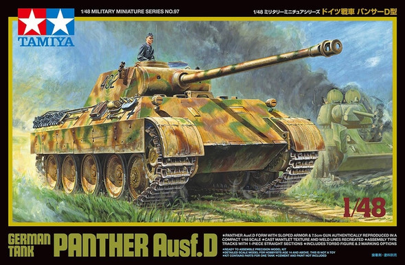 OakridgeStores.com | Tamiya - 1/48 German Tank Panther Ausf.D - Plastic Model Tank Kit (32597) 4950344325979