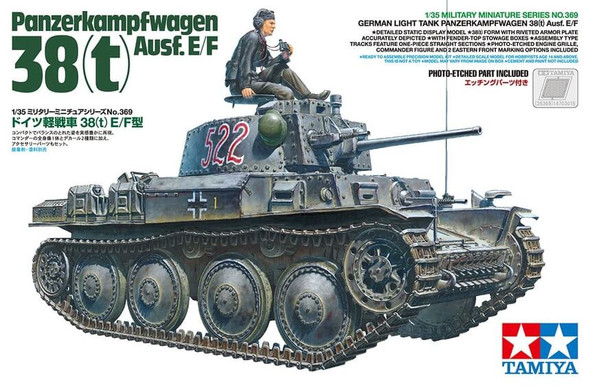 OakridgeStores.com | Tamiya - 1/35 German Light Tank Panzerkampfwagen 38(t) Ausf.E/F - Plastic Model Kit (35369) 4950344353699