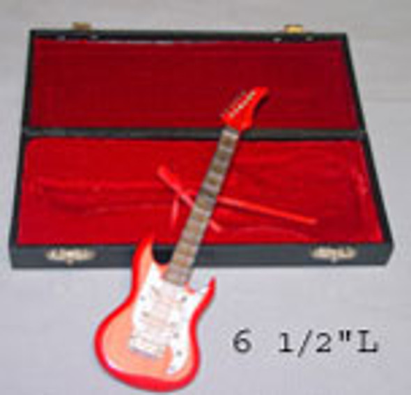 OakridgeStores.com | Vemars - 6.5 In Elect Guitar W/Case, Red - Dollhouse Miniature (601A)
