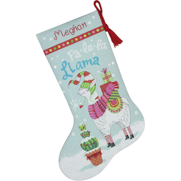 OakridgeStores.com | Dimensions - Llama Stocking (14 Count) Dimensions Counted Cross Stitch Kit 16" Long (70-08977) 088677089771