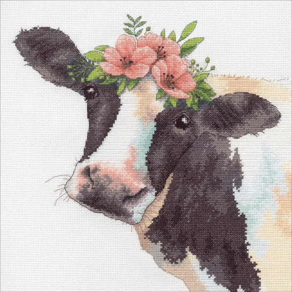 OakridgeStores.com | DIMENSIONS - Sweet Cow (14 Count) Dimensions Counted Cross Stitch Kit 12"X12" (70-35386) 088677353865