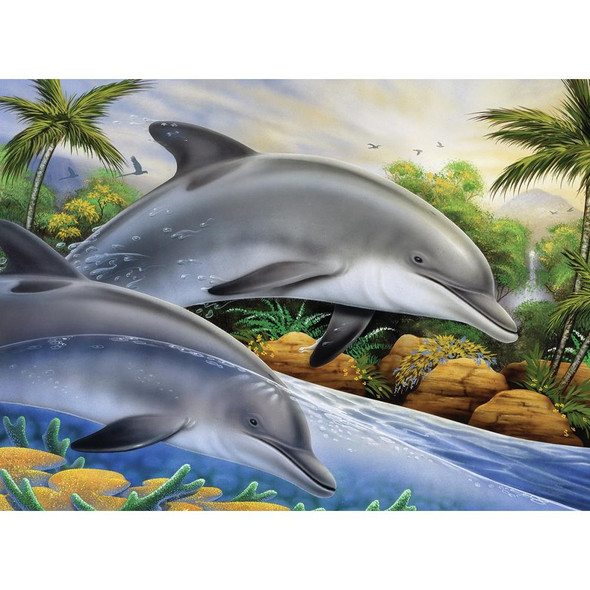 OakridgeStores.com | ROYAL BRUSH - Dolphin Island Junior Large Paint By Number Kit 15.25"X11.25" (PJL-44) 090672373724