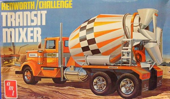 OakridgeStores.com | AMT 1/25 Kenworth Challenge Transit Cement Mixer Plastic Model Truck Kit (116-1215) 849398042458