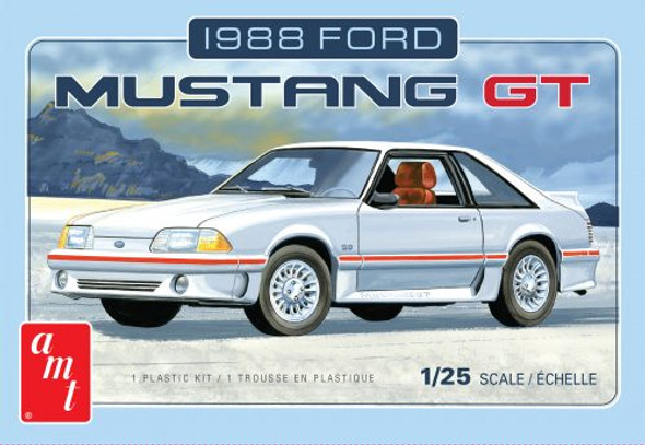 OakridgeStores.com | AMT 1/25 1988 Ford Mustang Plastic Model Car Kit (116-1216M) 849398042465