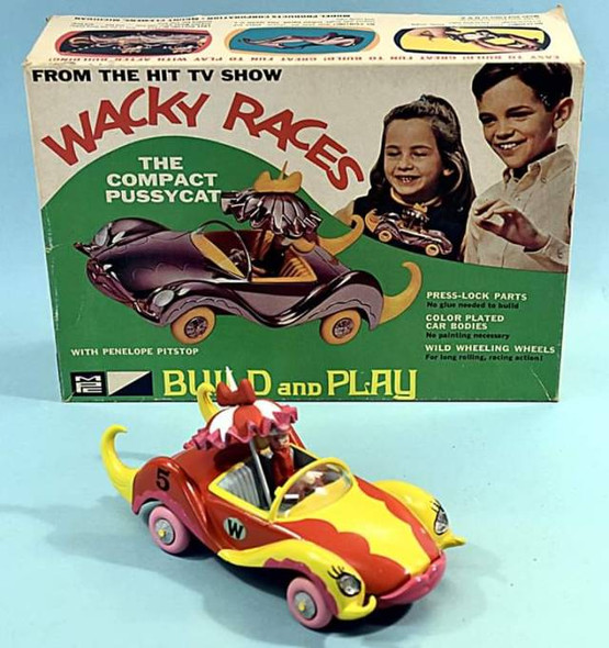 OakridgeStores.com | AMT MPC 1/32 Wacky Races Compact Pussycat SNAP Plastic Model Car Kit (116-MPC934) 849398043554