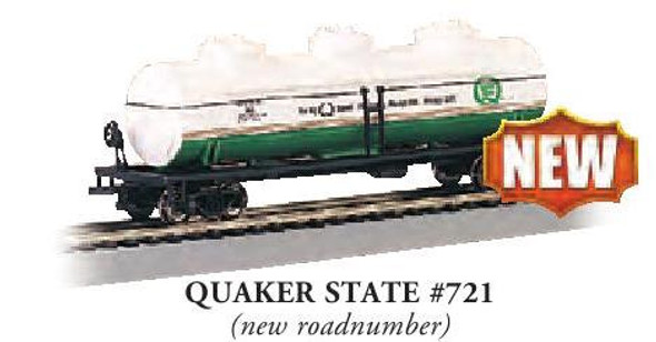 BACHMANN HO 40' Three Dome Tank Car Quaker State #721 Train Car (160-17110)