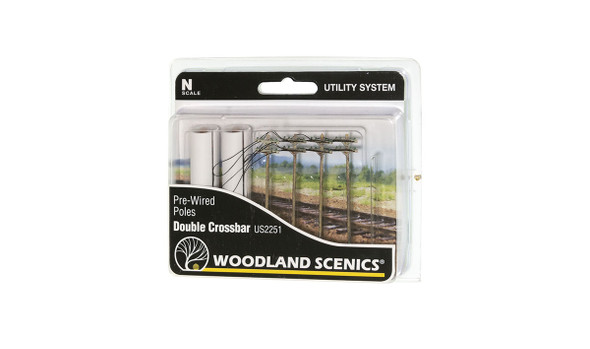 OakridgeStores.com | WOODLAND SCENICS - Pre-Wired Poles - Double Crossbar - N Scale 724771022510