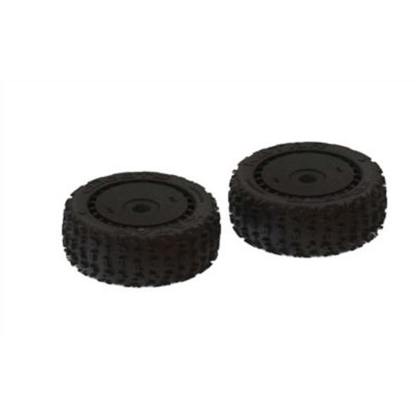 OakridgeStores.com | ARRMA DBOOTS 'KATAR B 6S' Mounted Tire Set w/Rims Glued (BLACK) (2PCS) (ARA-550058) 5052127032087