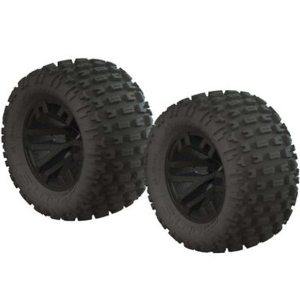 OakridgeStores.com | ARRMA AR550044 dBoots Fortress MT Tire & Wheel Set Glued Blk (2) (ARA-C9632) 5052127029544
