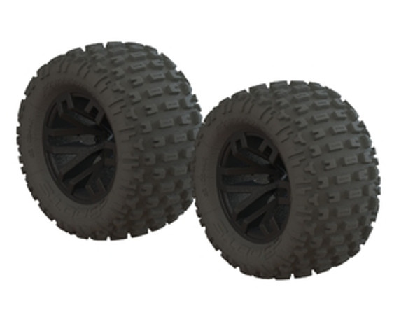 OakridgeStores.com | ARRMA AR550044 dBoots Fortress MT Tire & Wheel Set Glued Blk (2) (ARA-C9632) 5052127029544