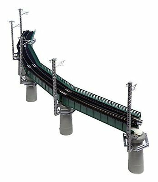 OakridgeStores.com | KATO N Single Train Track Curved Deck Girder Bridge (for 17.6" Radius Track) (Red) (1) (KAT-20465) 4949727665818