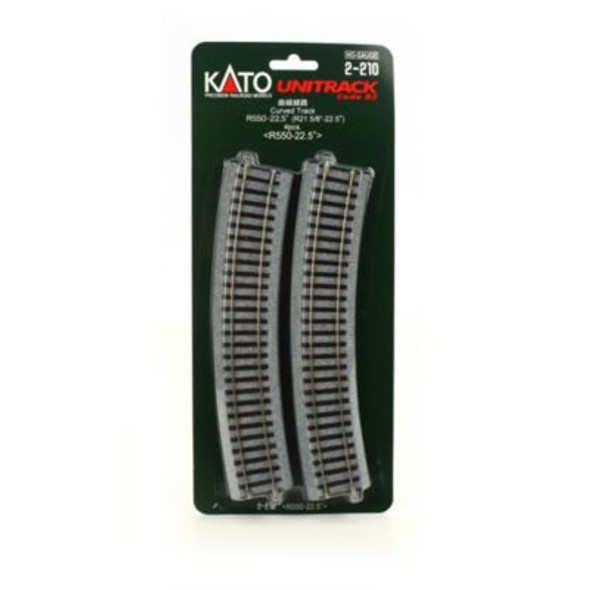 OakridgeStores.com | KATO HO Unitrack R550mm 21-5/8" Radius Curve Track 22.5-Degree (4) (KAT-2210) 4949727000985