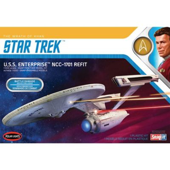 OakridgeStores.com | POLAR LIGHTS 1/1000 Star Trek USS Enterprise Wrath of Khan (Refit) Plastic Space Craft Model Kit (PLL-974M) 849398040935