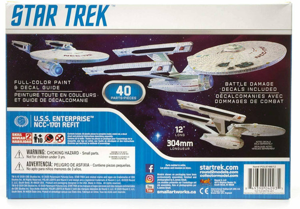 OakridgeStores.com | POLAR LIGHTS 1/1000 Star Trek USS Enterprise Wrath of Khan (Refit) Plastic Space Craft Model Kit (PLL-974M) 849398040935