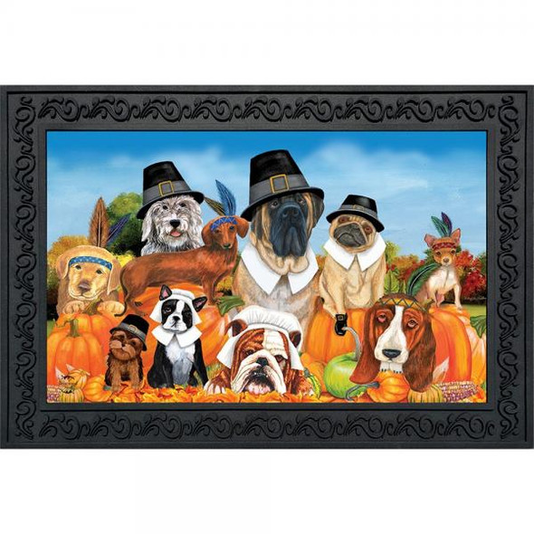 OakridgeStores.com | Briarwood Lane - Give Thanks Dogs Doormat Floor Mat (BLD01369) 840011615554