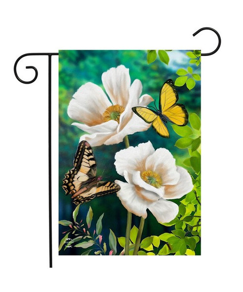 OakridgeStores.com | Briarwood Lane - Butterflies and Poppies Garden Flag (BLG01218) 840011612669