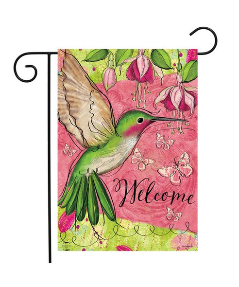 OakridgeStores.com | Briarwood Lane - Blissful Hummingbird Welcome Garden Flag (BLG01244) 840011613208