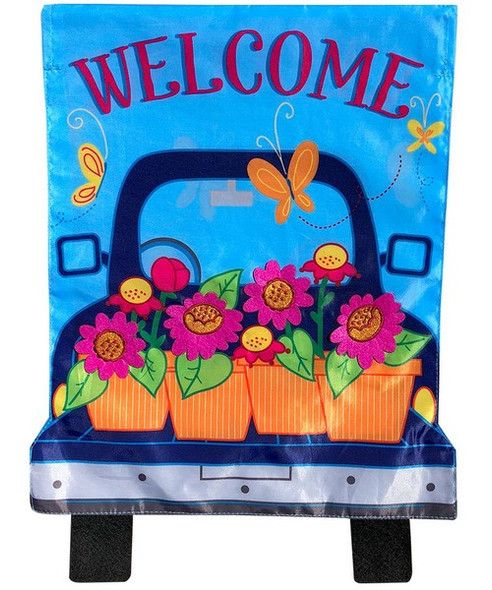 OakridgeStores.com | Briarwood Lane - Spring Pickup Truck Welcome Applique House Flag (BLH00849) 840011603292